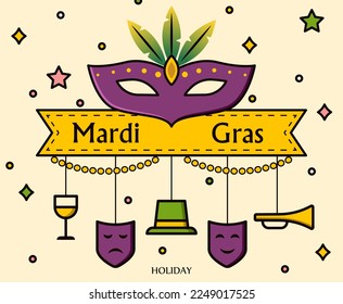 Banner for Mardi Gras (Fat Tuesday) celebration