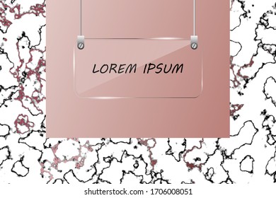 Banner with marple pink fon and silver frame