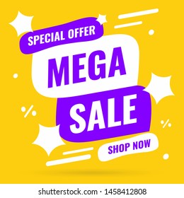 Banner Mega sale, Special Offer - Modern design - illustration