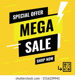 Banner Mega sale, Special Offer - Modern design- Vector -  illustration