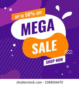 Banner Mega sale, Special Offer - Modern design - illustration