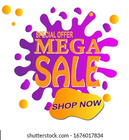 Banner Mega sale, Special Offer - Modern design - illustration.editable text