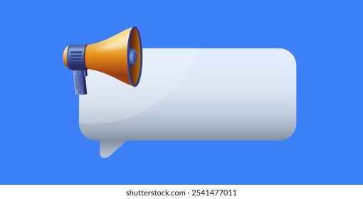 Banner com vetor de ilustração plano megaphone