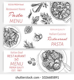 Banner menu of an Italian restaurant