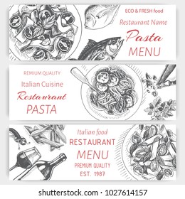 Banner menu of an Italian restaurant