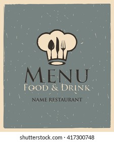 banner for menu with toque and cutlery