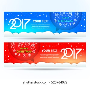 Banner merry christmas 2017 numerals