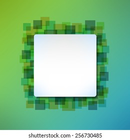 Banner message frame on abstract squared background. Vector illustration