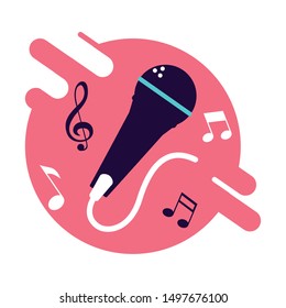 banner with microphone audio device