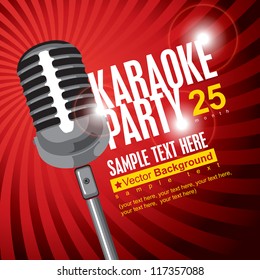 banner with microphone for karaoke parties