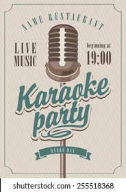 banner with microphone for karaoke parties