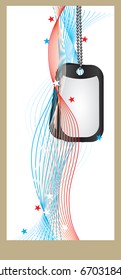 Banner with a military army medallion. Vector illustration.