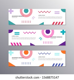 Banner with minimal design, cool geometric memphis background, Applicable for Banners, Header, Footer, Advertising template