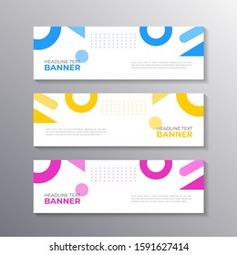 Banner with minimal design, cool geometric business memphis background, Applicable for Banners, Header, Footer, Advertising template