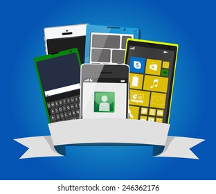 banner and mobile phone