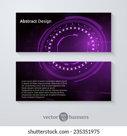Banner Mock up.  Technology design temlate. Vector illustration.
