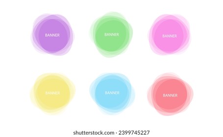 Banner mockups. Flat, color, circle mockups for text, banner mockups. Vector icons