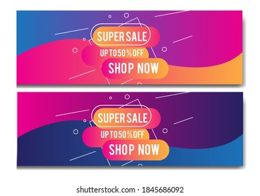 banner with modern design colorful gradient.banner sale template