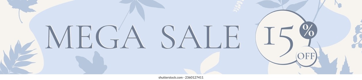 Banner modern minimal set abstract template with pastel-colored stains, super sale 15% off