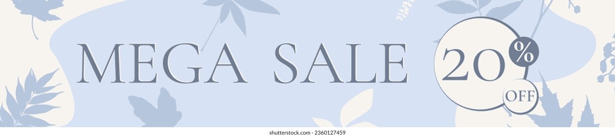 Banner modern minimal set abstract template with pastel-colored stains, super sale 20% off