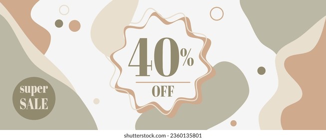 Modelo abstracto de conjunto minimalista con manchas de color pastel, súper venta 40% de descuento
