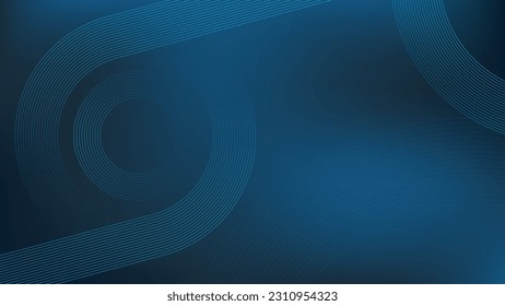 Banner Moderno Wavy Strin Lines On Blue Background