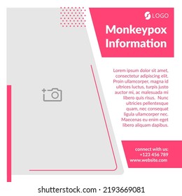 Banner Monkeypox Information, vector illustration. Creative phrases for advertising.