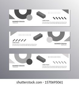 Banner with monochrome minimal design, cool geometric memphis background, Applicable for Banners, Header, Footer, Advertising template