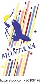 Banner Montana for the presentation of the US state. Vector illustration.