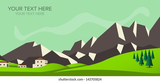 Banner mountain vector image