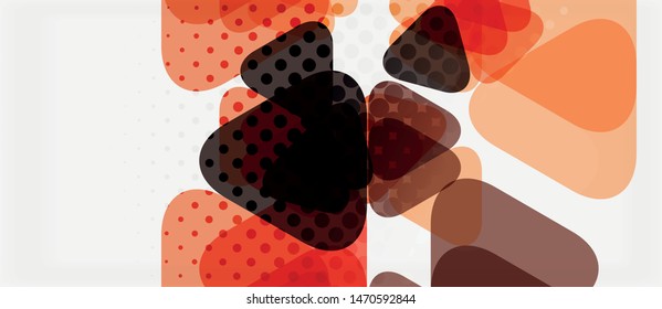 Banner with multicolored mosaic triangle geometric design on white background. Abstract texture. Vector illustration design template. Geometric art pattern background.