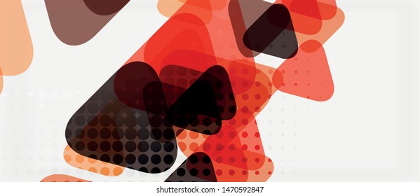 Banner with multicolored mosaic triangle geometric design on white background. Abstract texture. Vector illustration design template. Geometric art pattern background.