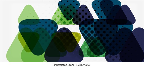 Banner with multicolored mosaic triangle geometric design on white background. Abstract texture. Vector illustration design template. Geometric art pattern background.