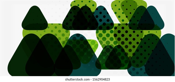 Banner with multicolored mosaic triangle geometric design on white background. Abstract texture. Vector illustration design template. Geometric art pattern background.