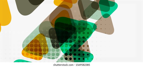 Banner with multicolored mosaic triangle geometric design on white background. Abstract texture. Vector illustration design template. Geometric art pattern background.