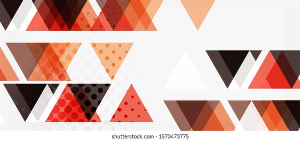 Banner con diseño geométrico de triángulo de mosaico multicolor sobre fondo blanco. Textura abstracta. Plantilla de diseño de ilustración vectorial. Fondo del patrón de arte geométrico.