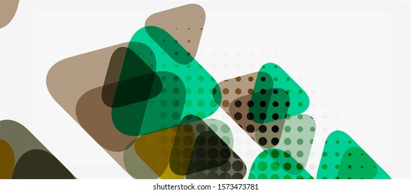 Banner with multicolored mosaic triangle geometric design on white background. Abstract texture. Vector illustration design template. Geometric art pattern background.