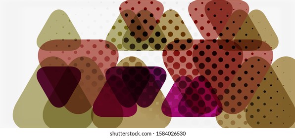 Banner mit mehrfarbigem Mosaikdreieck, geometrisches Design auf weißem Hintergrund. Abstrakte Textur. Design-Vorlage für Vektorgrafiken. Geometrisches Kunstmuster, Hintergrund.