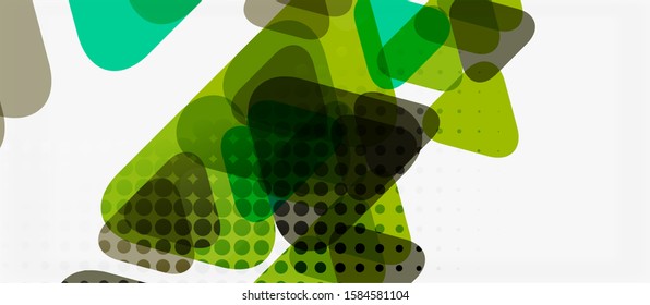 Banner with multicolored mosaic triangle geometric design on white background. Abstract texture. Vector illustration design template. Geometric art pattern background.