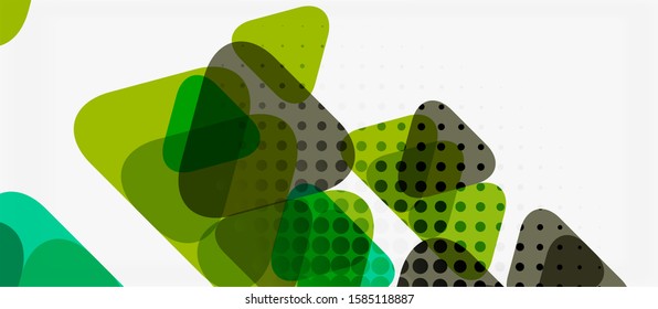Banner with multicolored mosaic triangle geometric design on white background. Abstract texture. Vector illustration design template. Geometric art pattern background.
