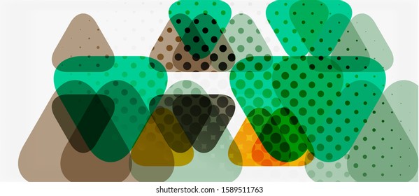 Banner con diseño geométrico de triángulo de mosaico multicolor sobre fondo blanco. Textura abstracta. Plantilla de diseño de ilustración vectorial. Fondo del patrón de arte geométrico.