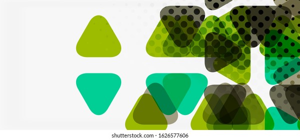 Banner con diseño geométrico de triángulo de mosaico multicolor sobre fondo blanco. Textura abstracta. Plantilla de diseño de ilustración vectorial. Fondo del patrón de arte geométrico.
