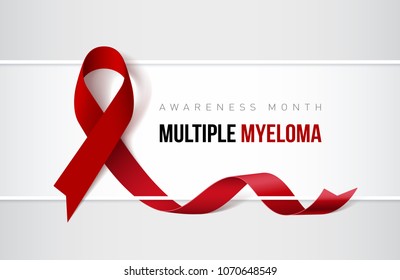 Banner with Multiple Myeloma Awareness Realistic Ribbon. Design Template for Websites Magazines