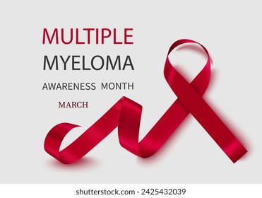 Banner with Multiple Myeloma Awareness Realistic Ribbon. Design Template for Websites Magazines