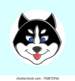Banner muzzle dog. Vector illustration.
