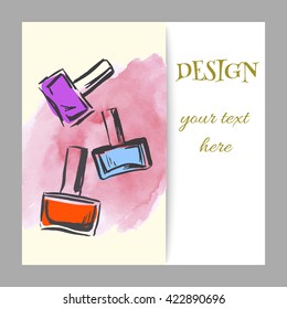 banner with nail Polish, design leaflets, flyers, cover art