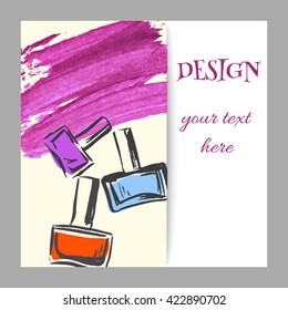 banner with nail Polish, design leaflets, flyers, cover art