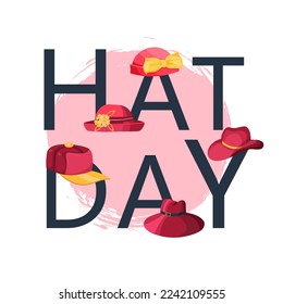 Banner for National Hat Day on white background