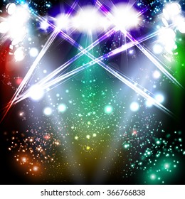 banner neon light stage background 