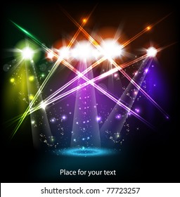 banner neon light stage background for your text